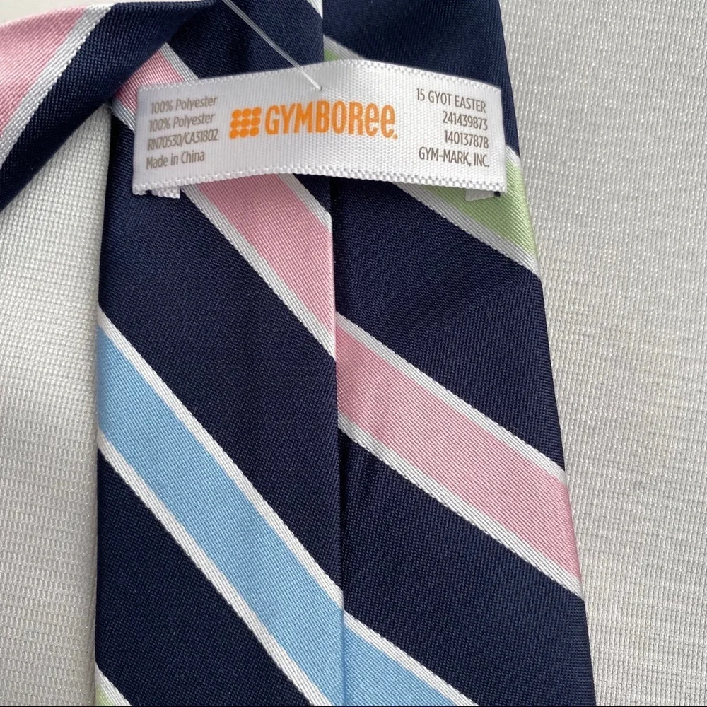 Gymboree boys navy/multi striped tie NWT